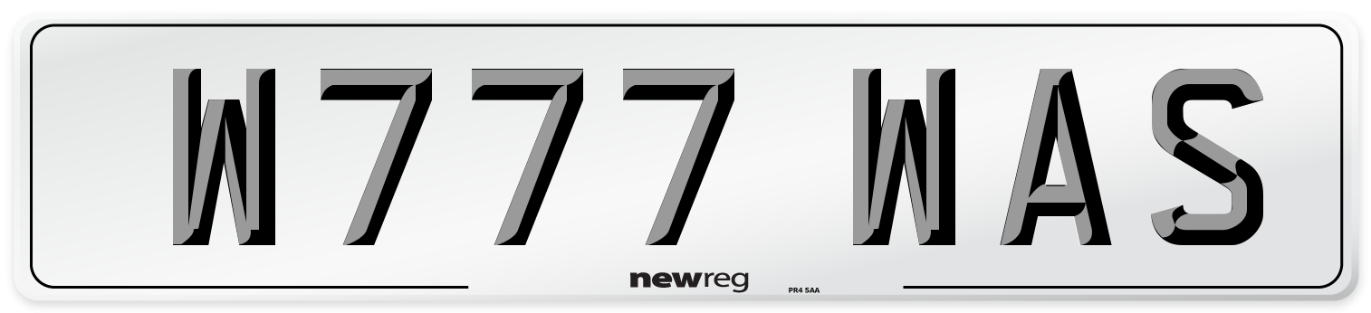 W777 WAS Front Number Plate