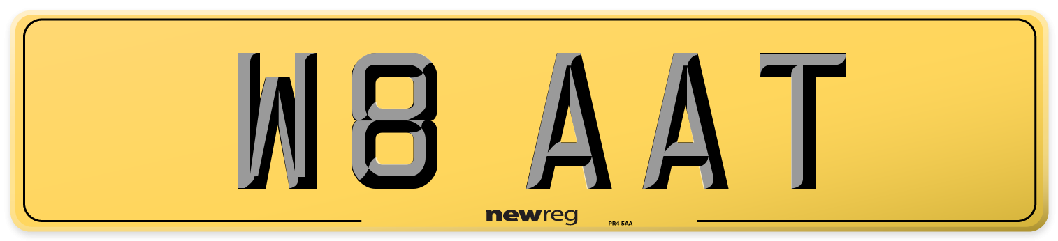 W8 AAT Rear Number Plate