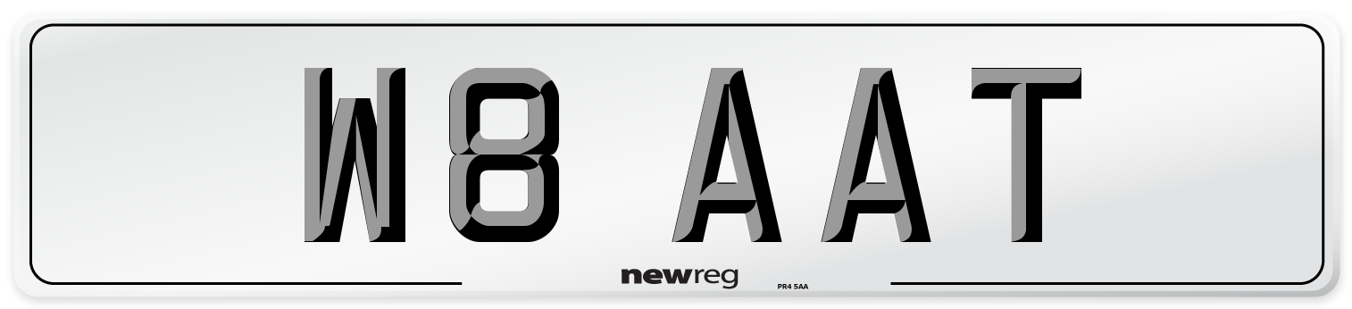 W8 AAT Front Number Plate