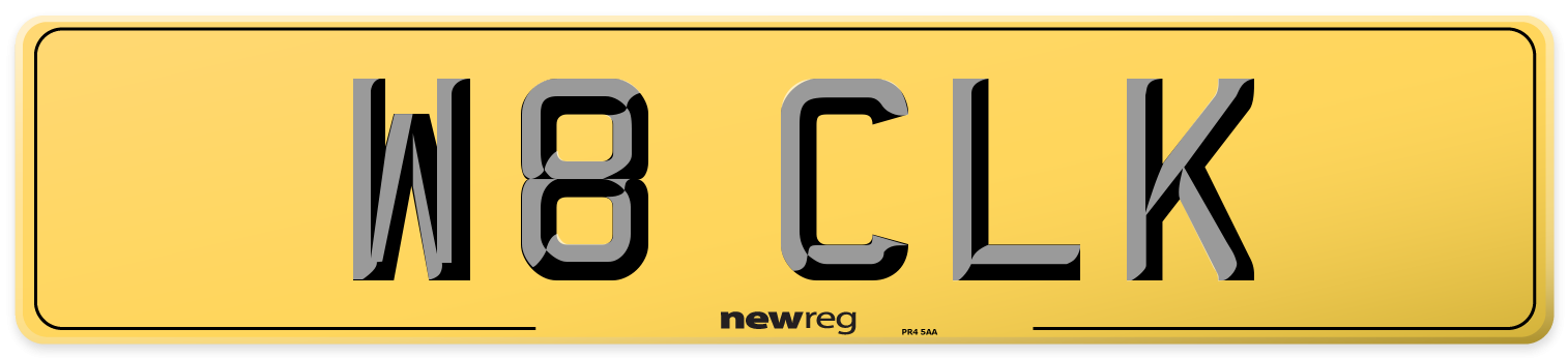W8 CLK Rear Number Plate