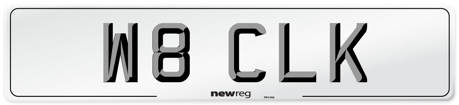 W8 CLK Front Number Plate