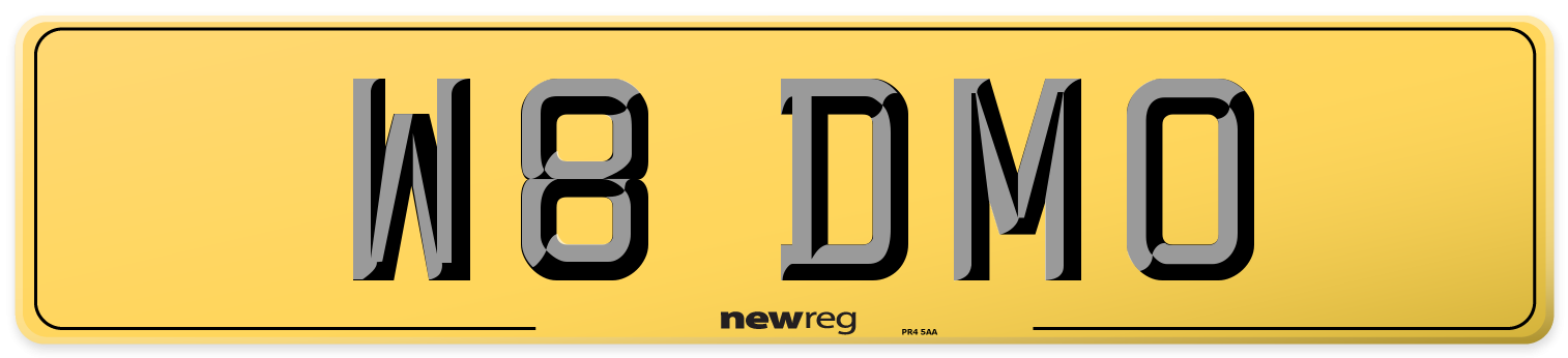 W8 DMO Rear Number Plate