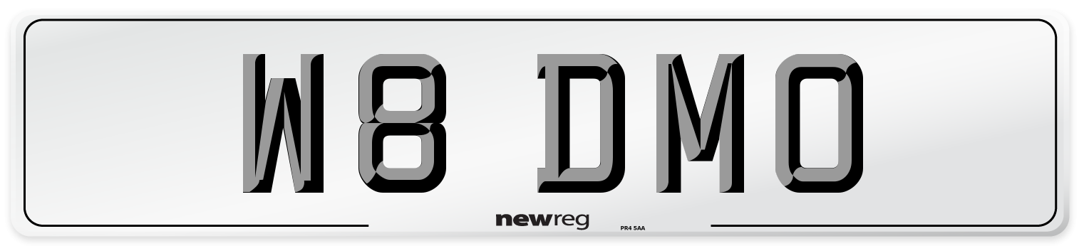 W8 DMO Front Number Plate