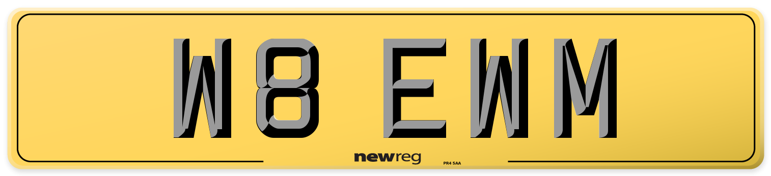 W8 EWM Rear Number Plate