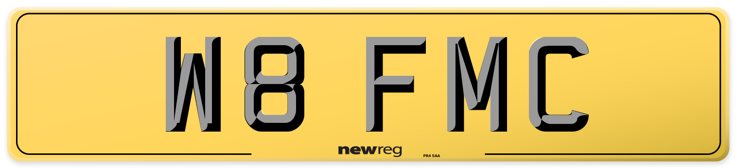 W8 FMC Rear Number Plate