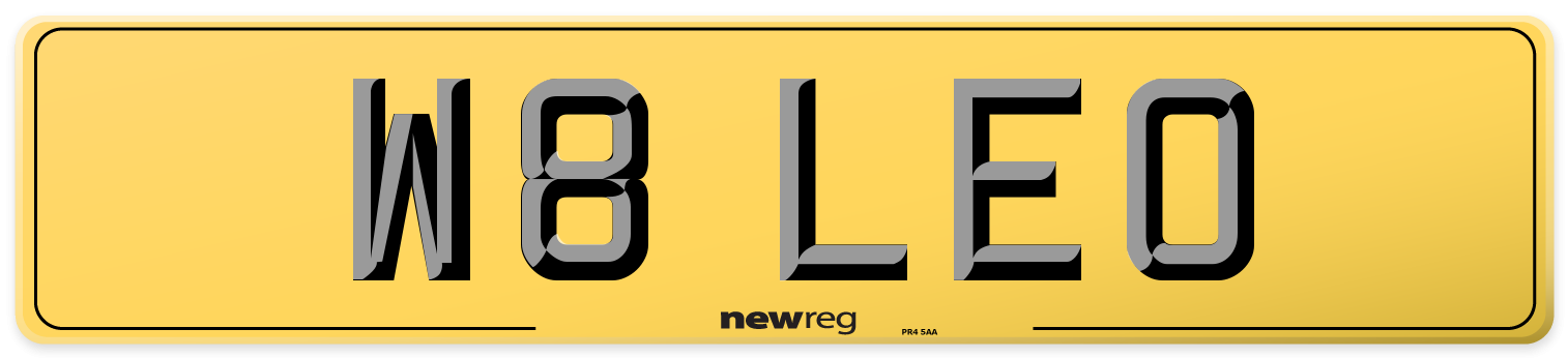 W8 LEO Rear Number Plate