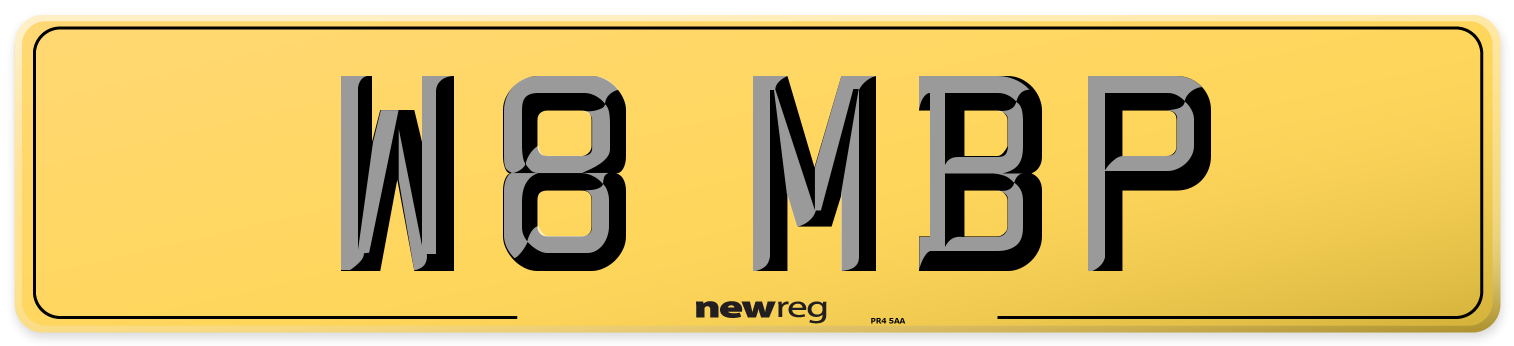 W8 MBP Rear Number Plate