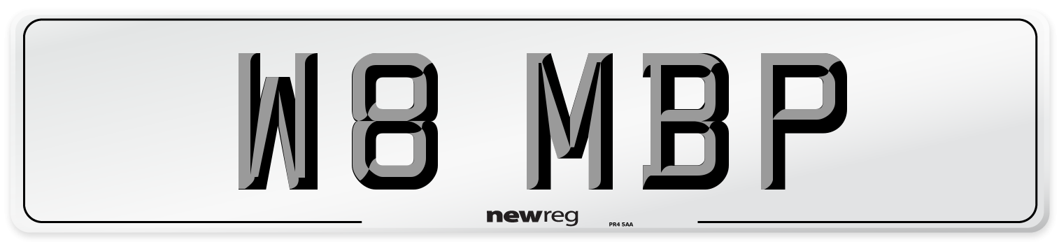 W8 MBP Front Number Plate