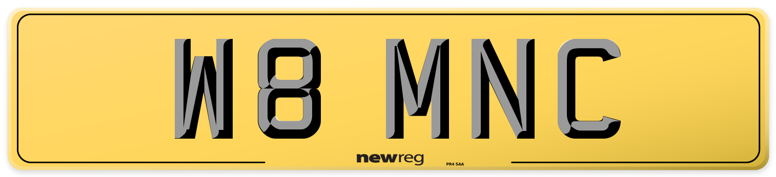 W8 MNC Rear Number Plate