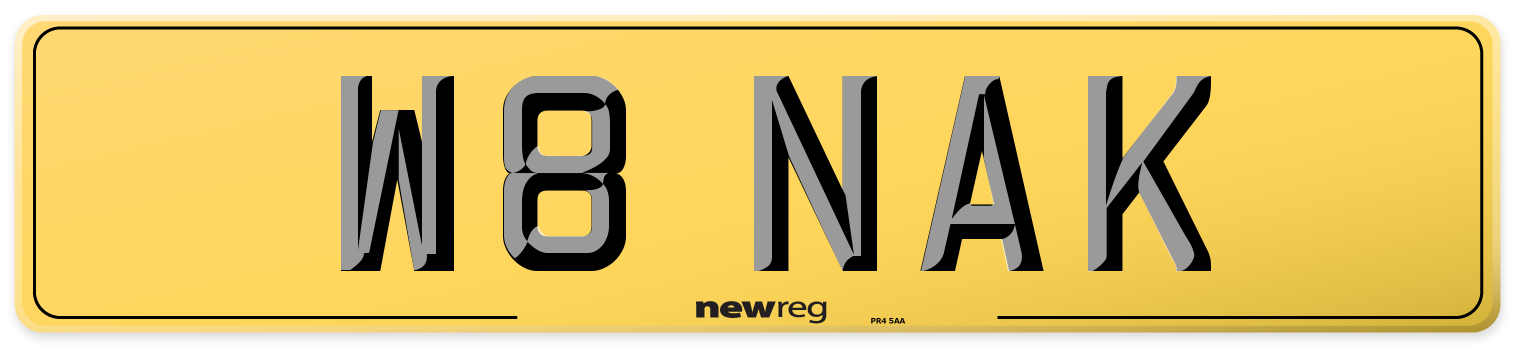 W8 NAK Rear Number Plate