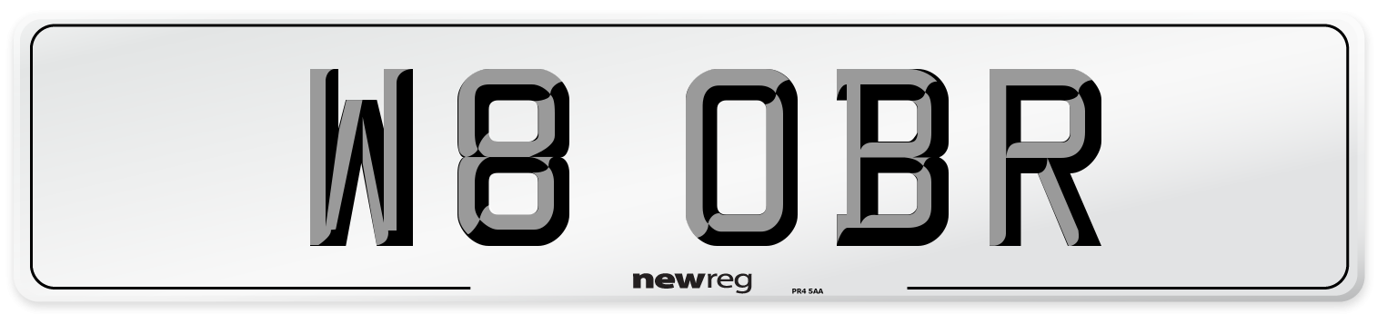 W8 OBR Front Number Plate