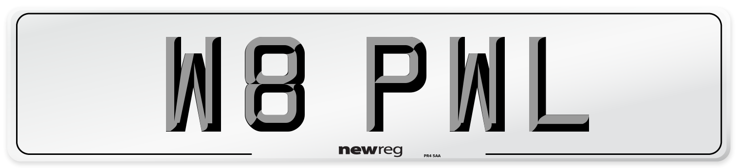 W8 PWL Front Number Plate
