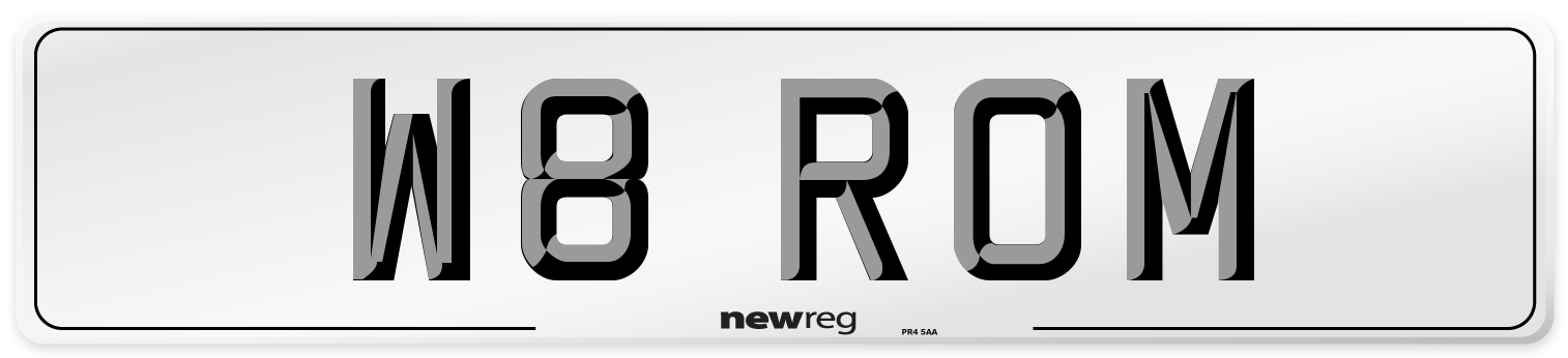 W8 ROM Front Number Plate