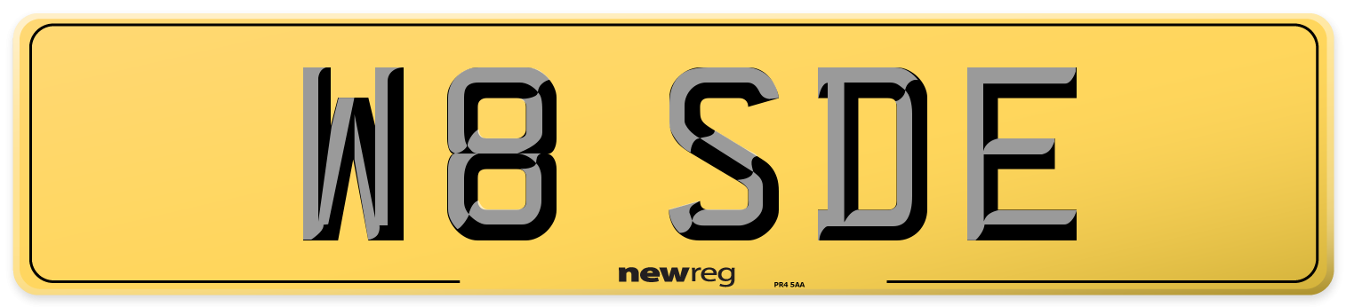 W8 SDE Rear Number Plate