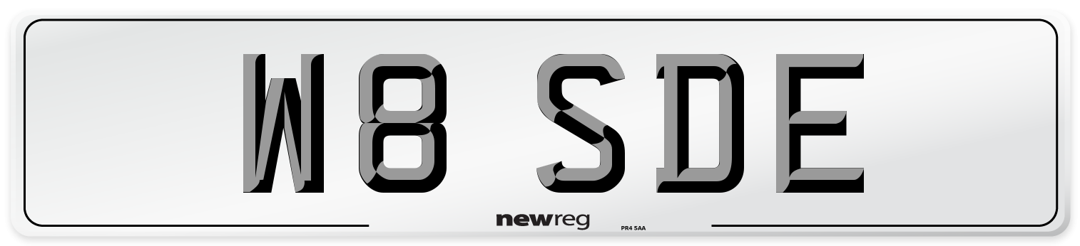 W8 SDE Front Number Plate