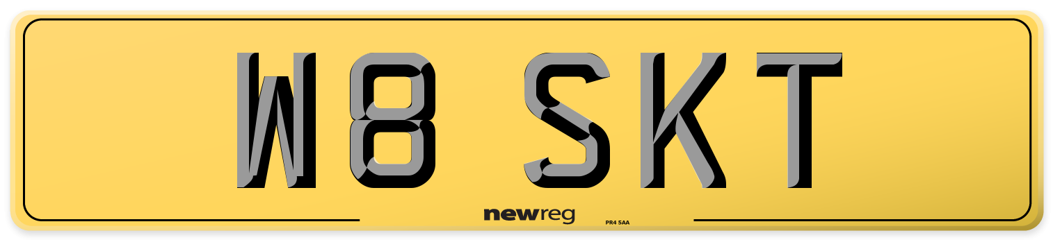 W8 SKT Rear Number Plate