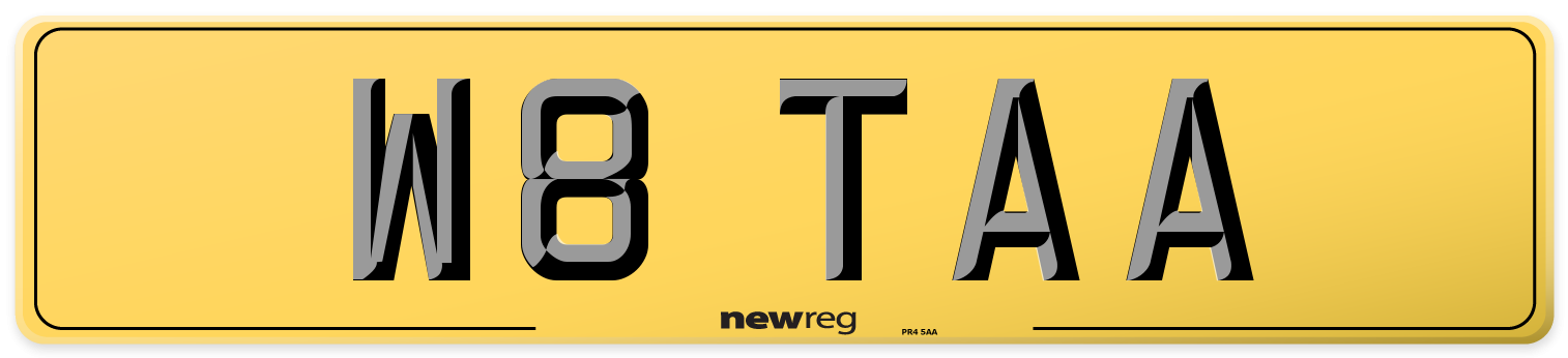 W8 TAA Rear Number Plate