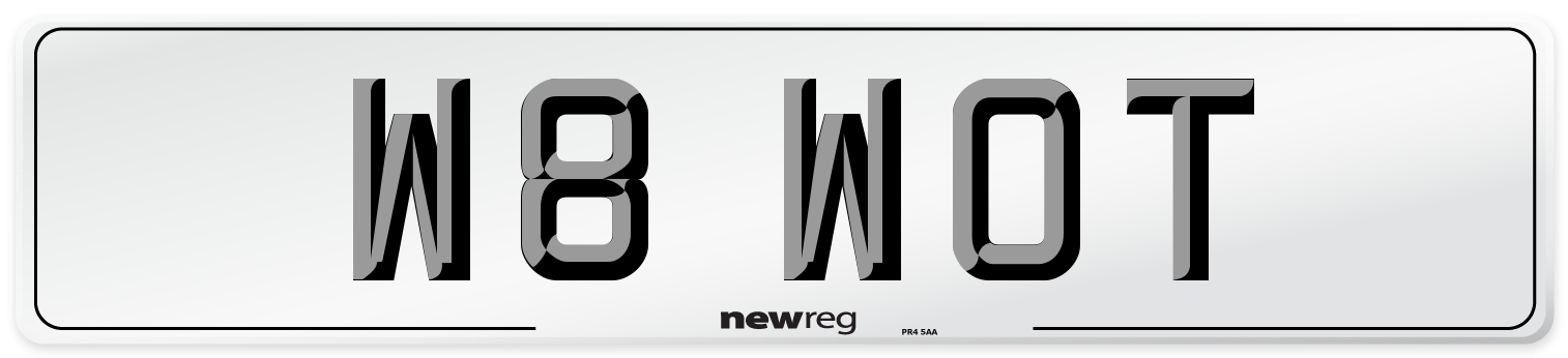 W8 WOT Front Number Plate