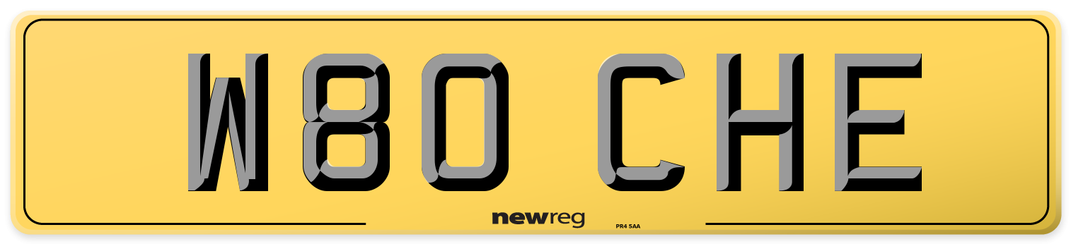 W80 CHE Rear Number Plate
