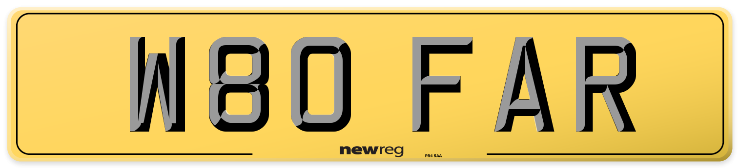 W80 FAR Rear Number Plate