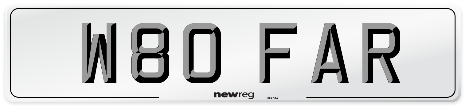 W80 FAR Front Number Plate
