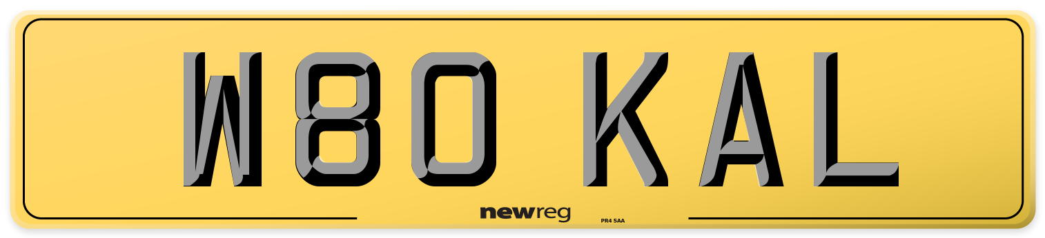 W80 KAL Rear Number Plate