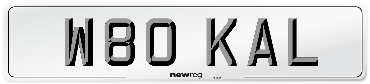 W80 KAL Front Number Plate