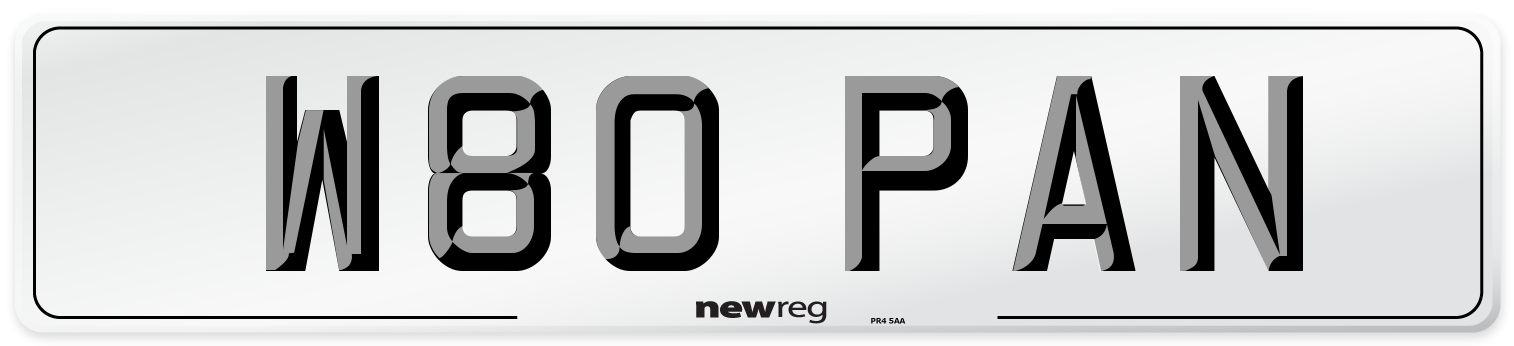 W80 PAN Front Number Plate