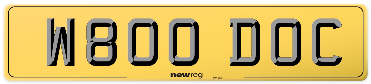 W800 DOC Rear Number Plate