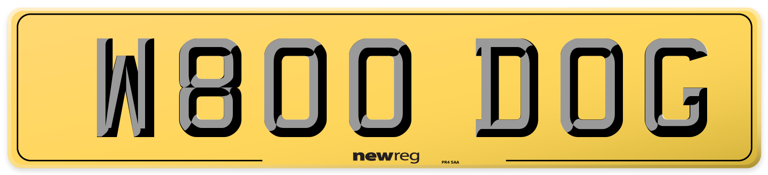W800 DOG Rear Number Plate