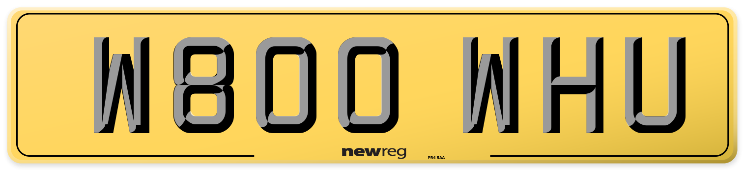 W800 WHU Rear Number Plate