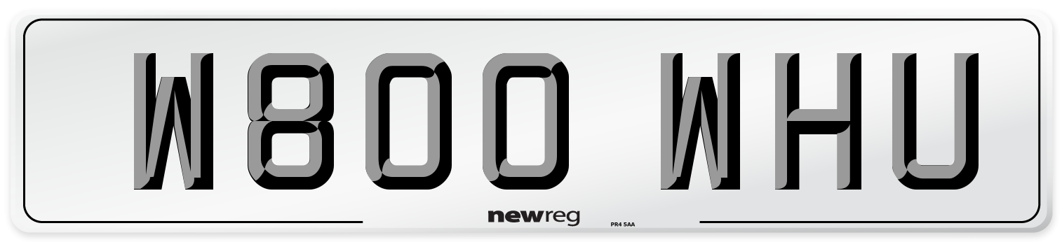 W800 WHU Front Number Plate