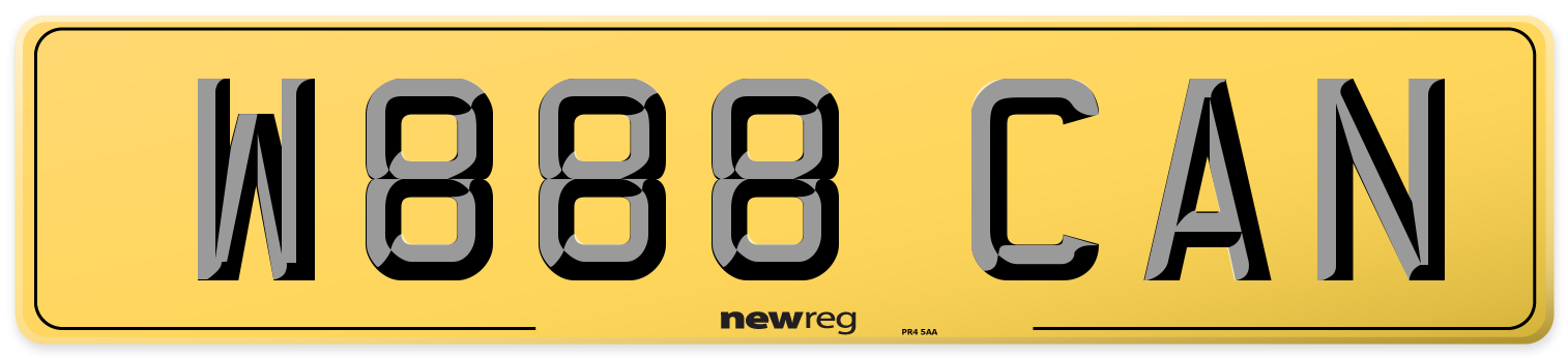 W888 CAN Rear Number Plate