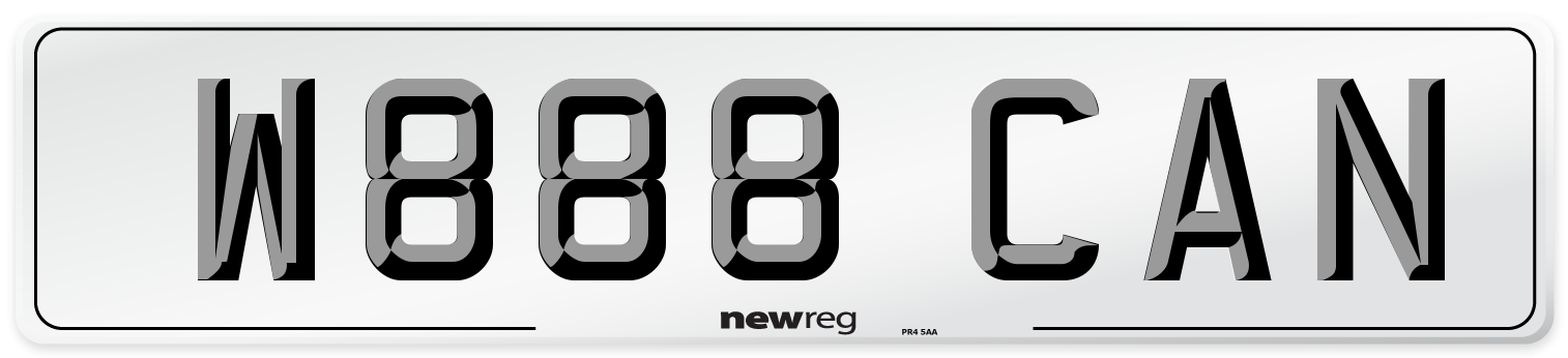 W888 CAN Front Number Plate