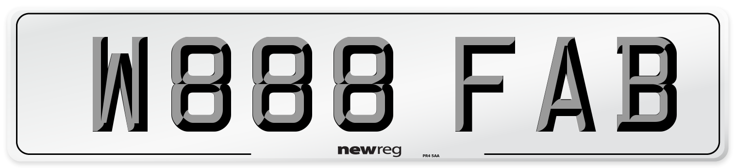 W888 FAB Front Number Plate