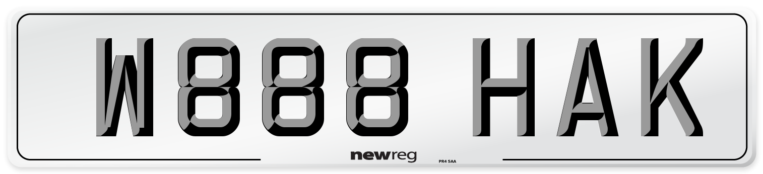 W888 HAK Front Number Plate