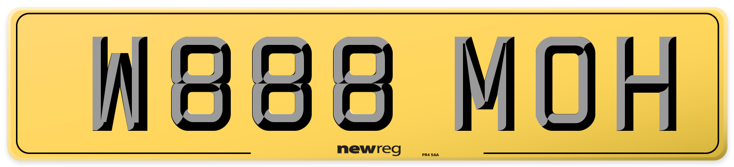W888 MOH Rear Number Plate