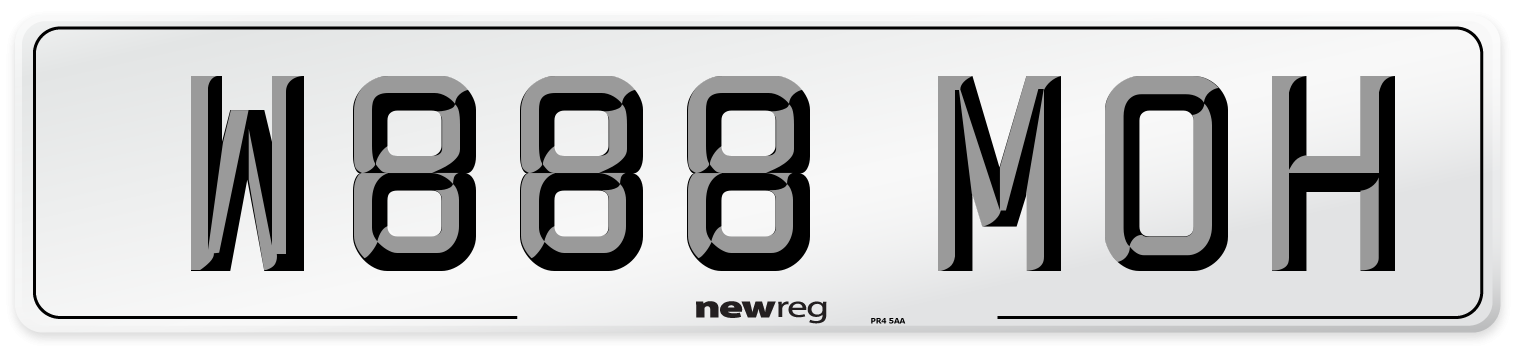 W888 MOH Front Number Plate