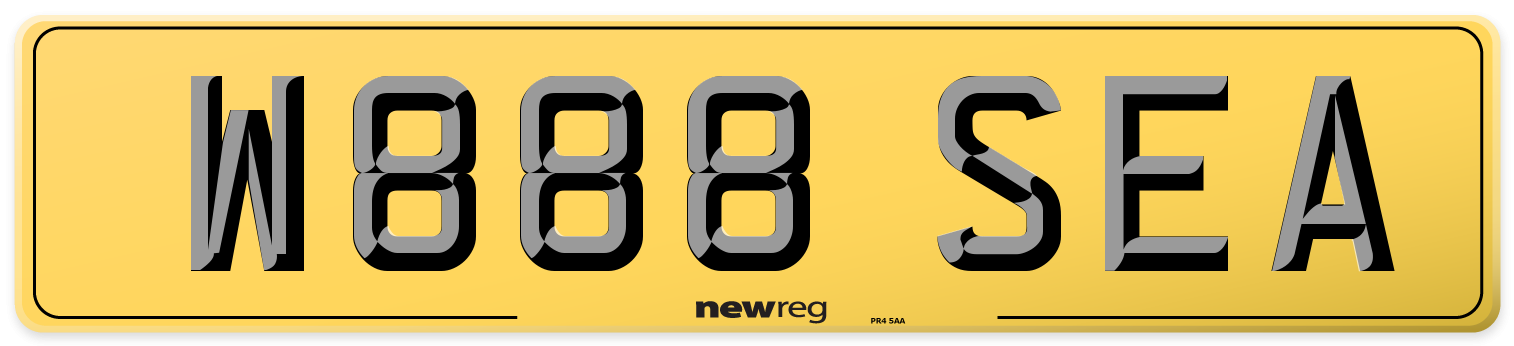 W888 SEA Rear Number Plate