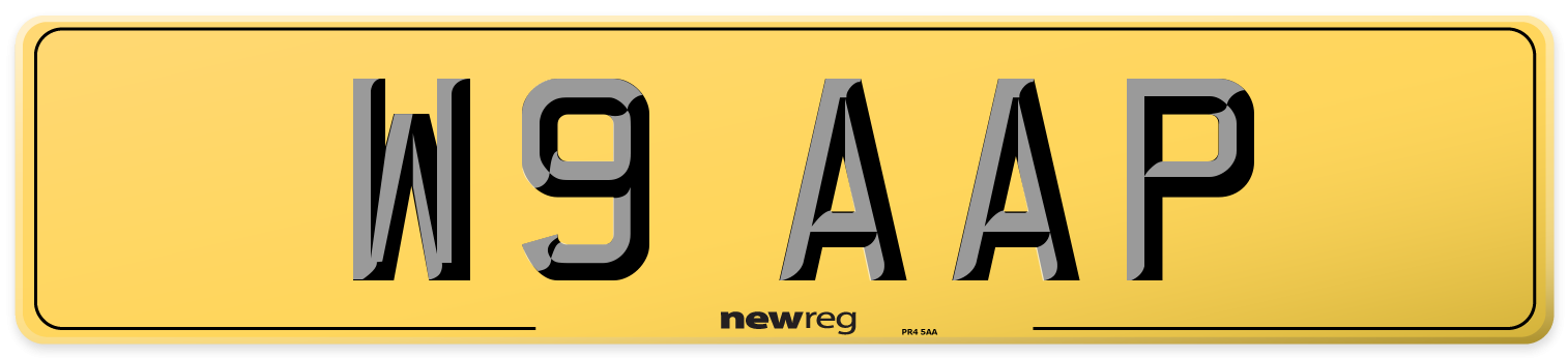 W9 AAP Rear Number Plate