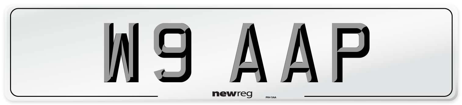 W9 AAP Front Number Plate