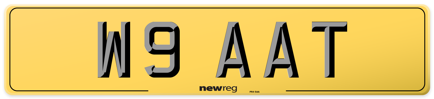 W9 AAT Rear Number Plate