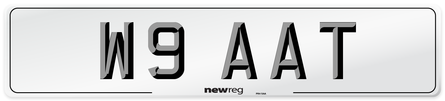 W9 AAT Front Number Plate