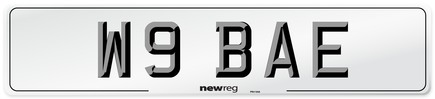 W9 BAE Front Number Plate
