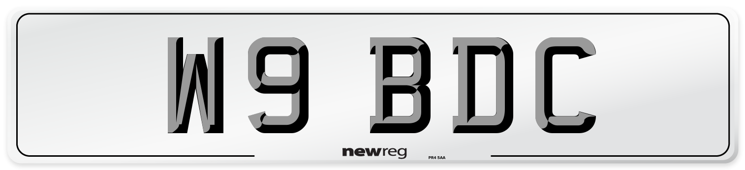 W9 BDC Front Number Plate