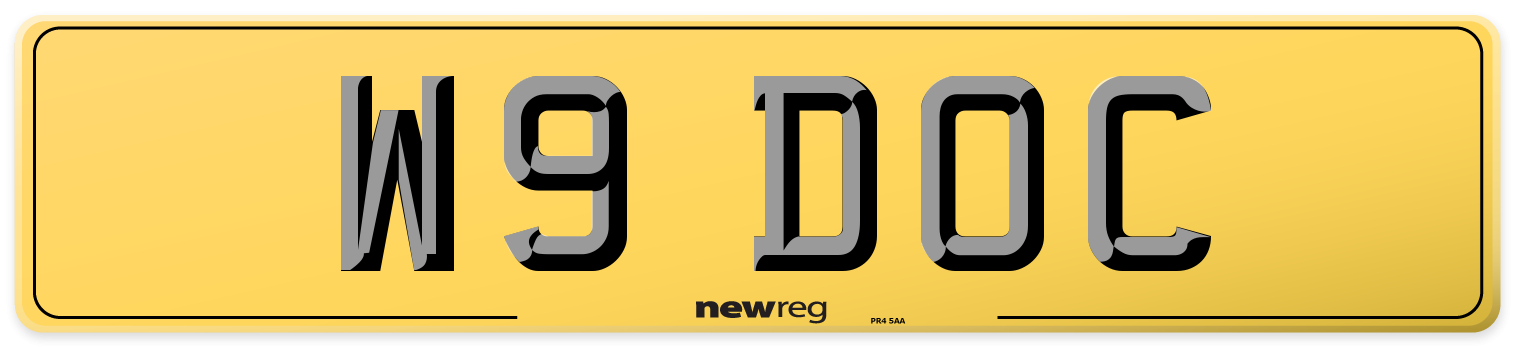 W9 DOC Rear Number Plate