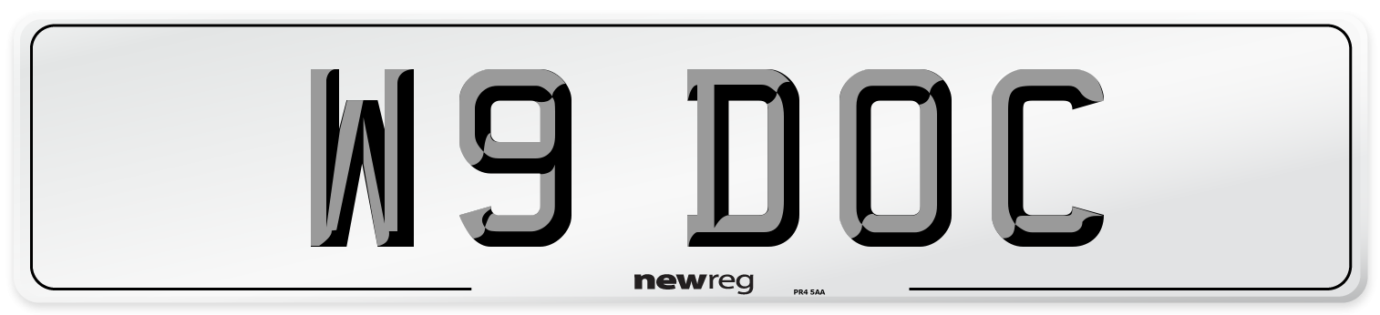 W9 DOC Front Number Plate