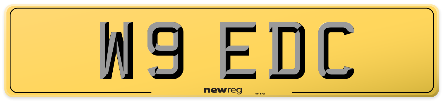 W9 EDC Rear Number Plate