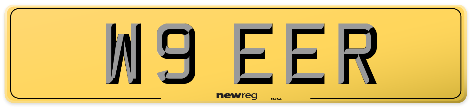 W9 EER Rear Number Plate