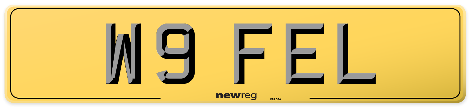 W9 FEL Rear Number Plate